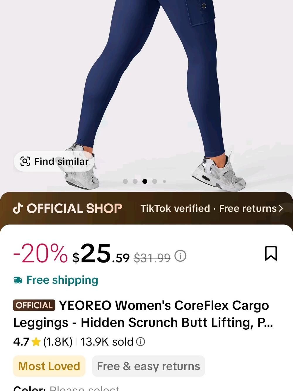 Women's CoreFlex Cargo Leggings in Navy
